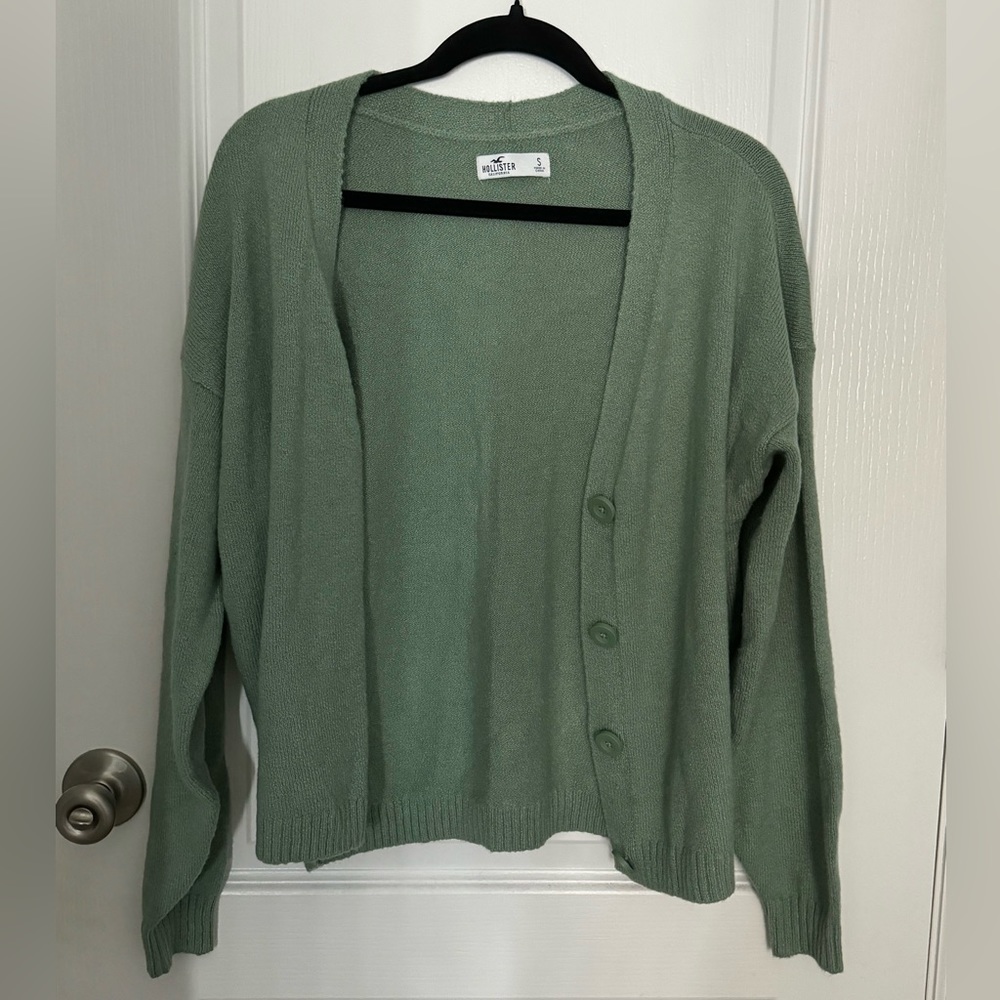 Green Hollister Button Sweater (small)